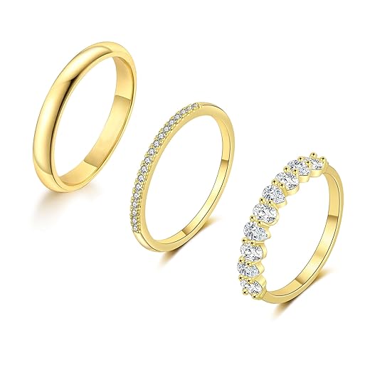 FUNEIA Stackable Gold Rings