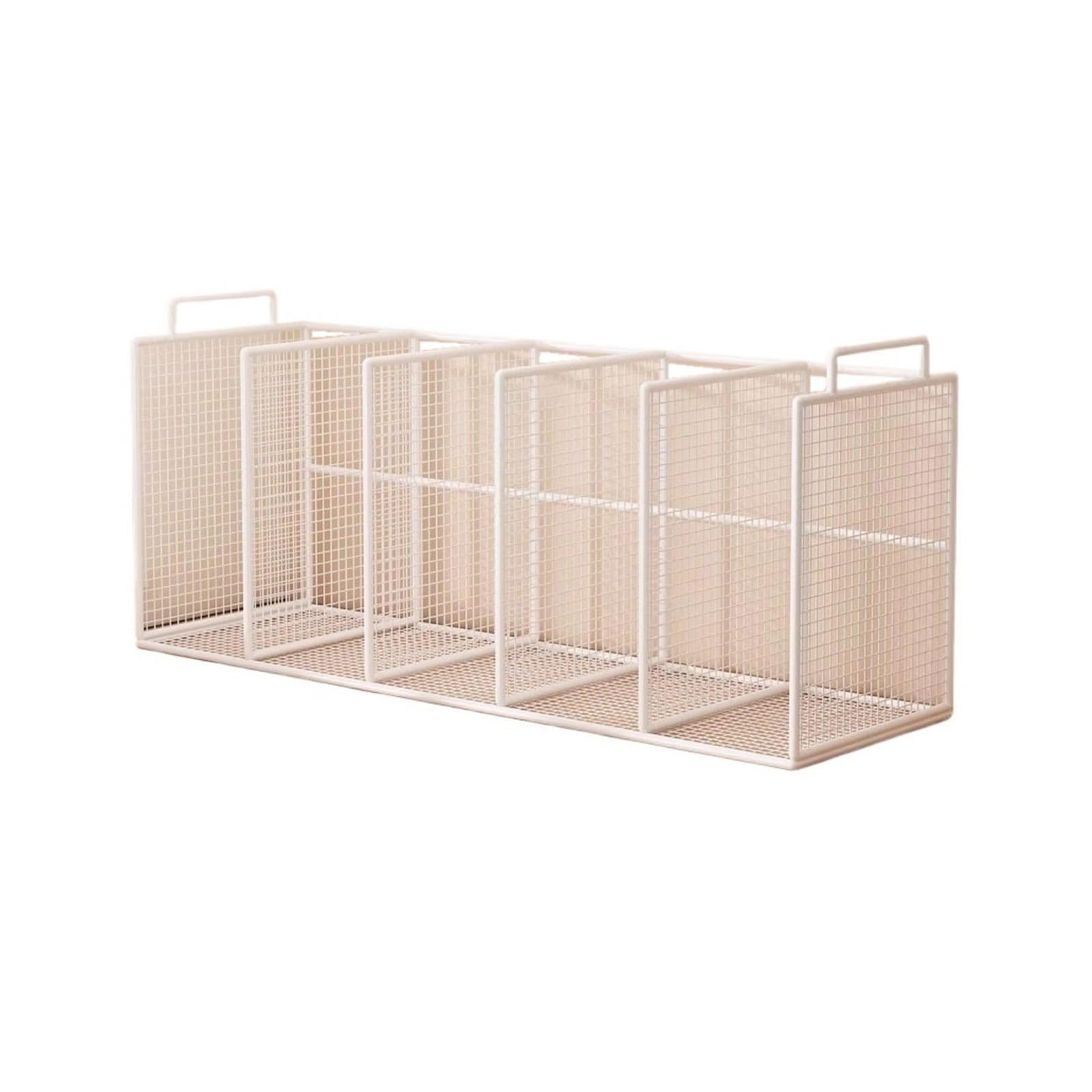 Zhaoj24-05 Bookcase Office Five Grids Iron Bookshelf, Tabletop File Storage Rack for Home Dormitory