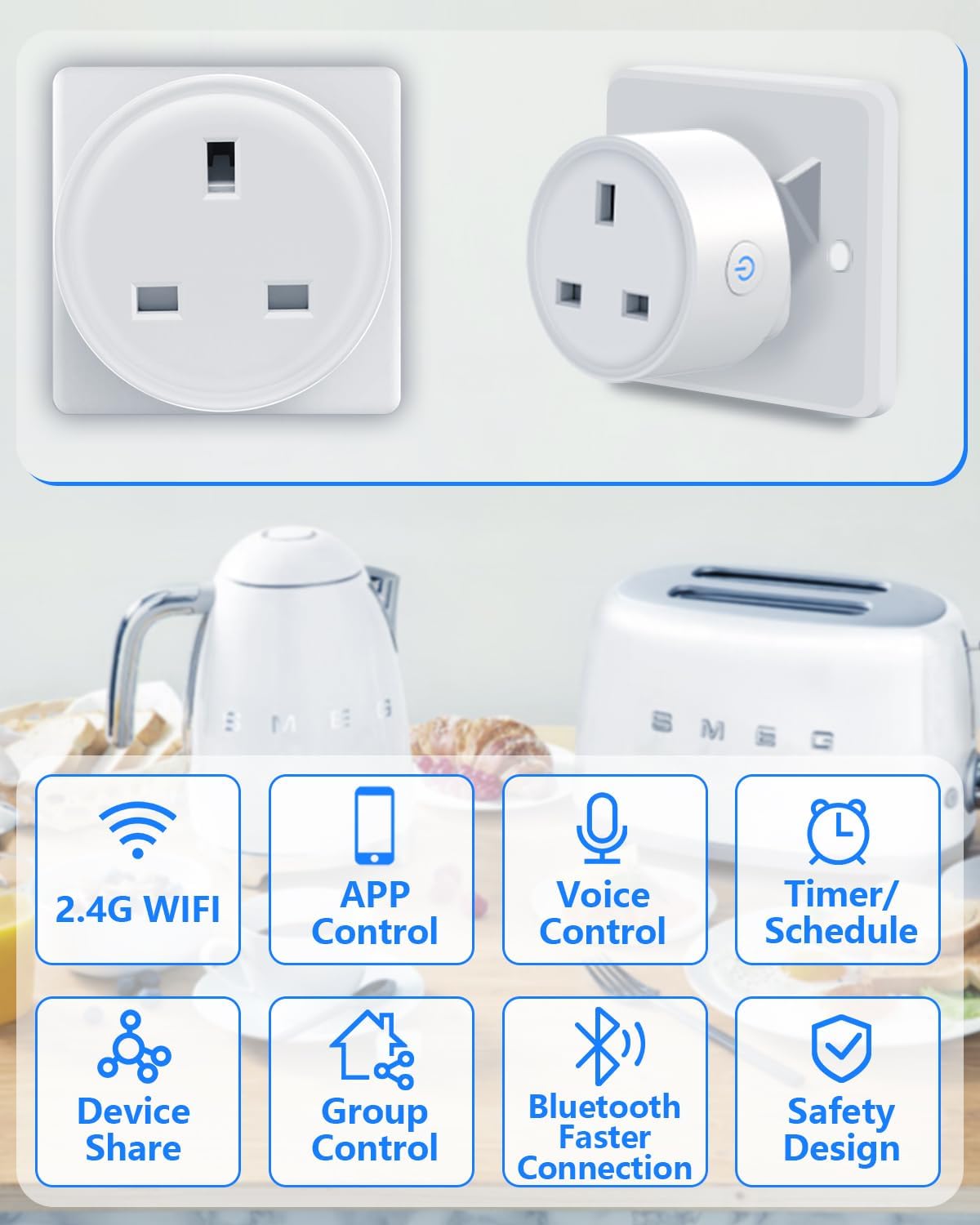 UseeLink WIFI Smart Plug Work that with Alexa (Echo, Echo Dot), Google Home, IFTTT, Remote Control and Timer Function - Image 3