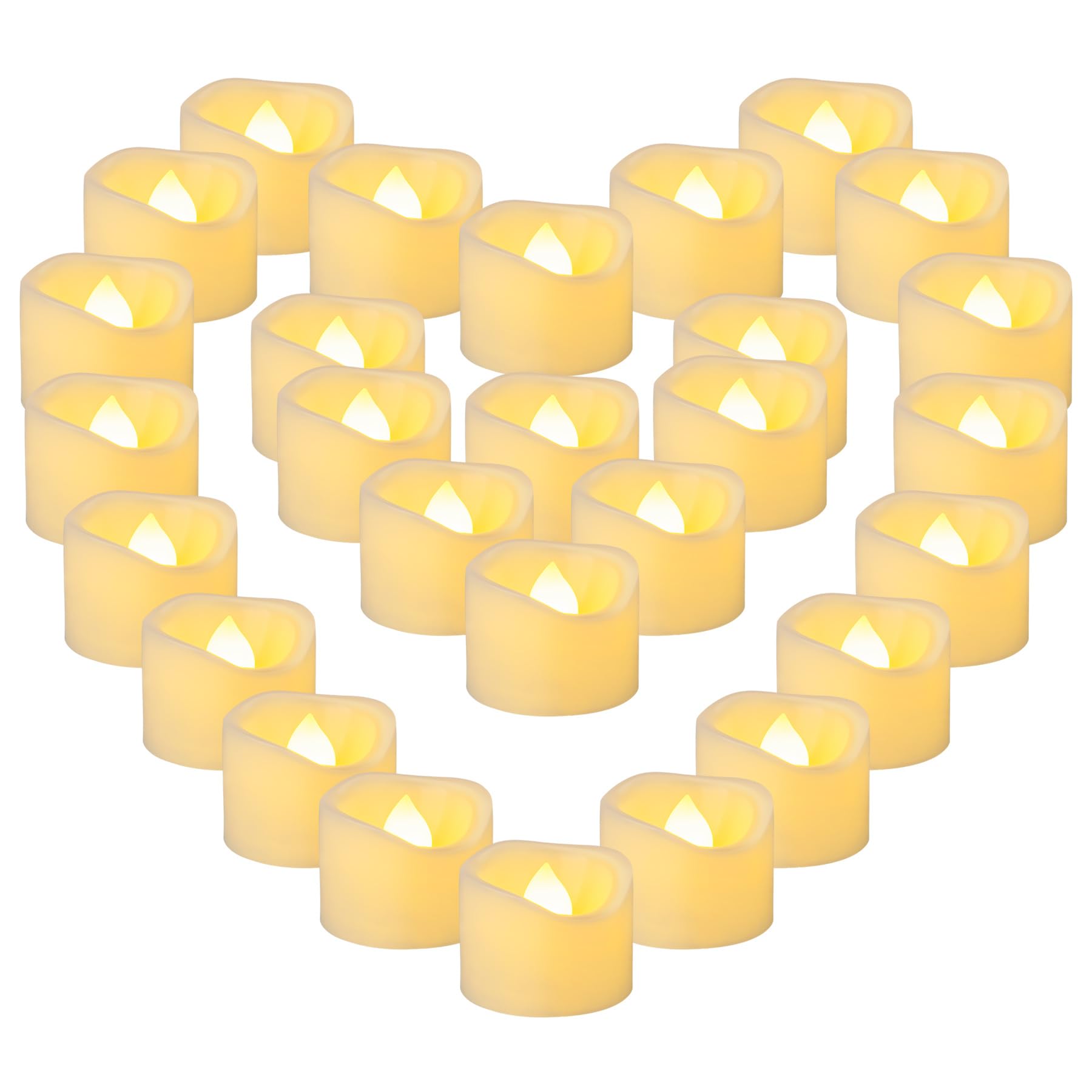 Yakpo 36 Stück 3,8 cm x 3 cm große Teelichter, batteriebetrieben, flammenlos, flackernde LED-Teelichter, elektrisch betriebene Votivkerzen, große Menge für Hochzeitsdekoration, Halloween-Dekoration