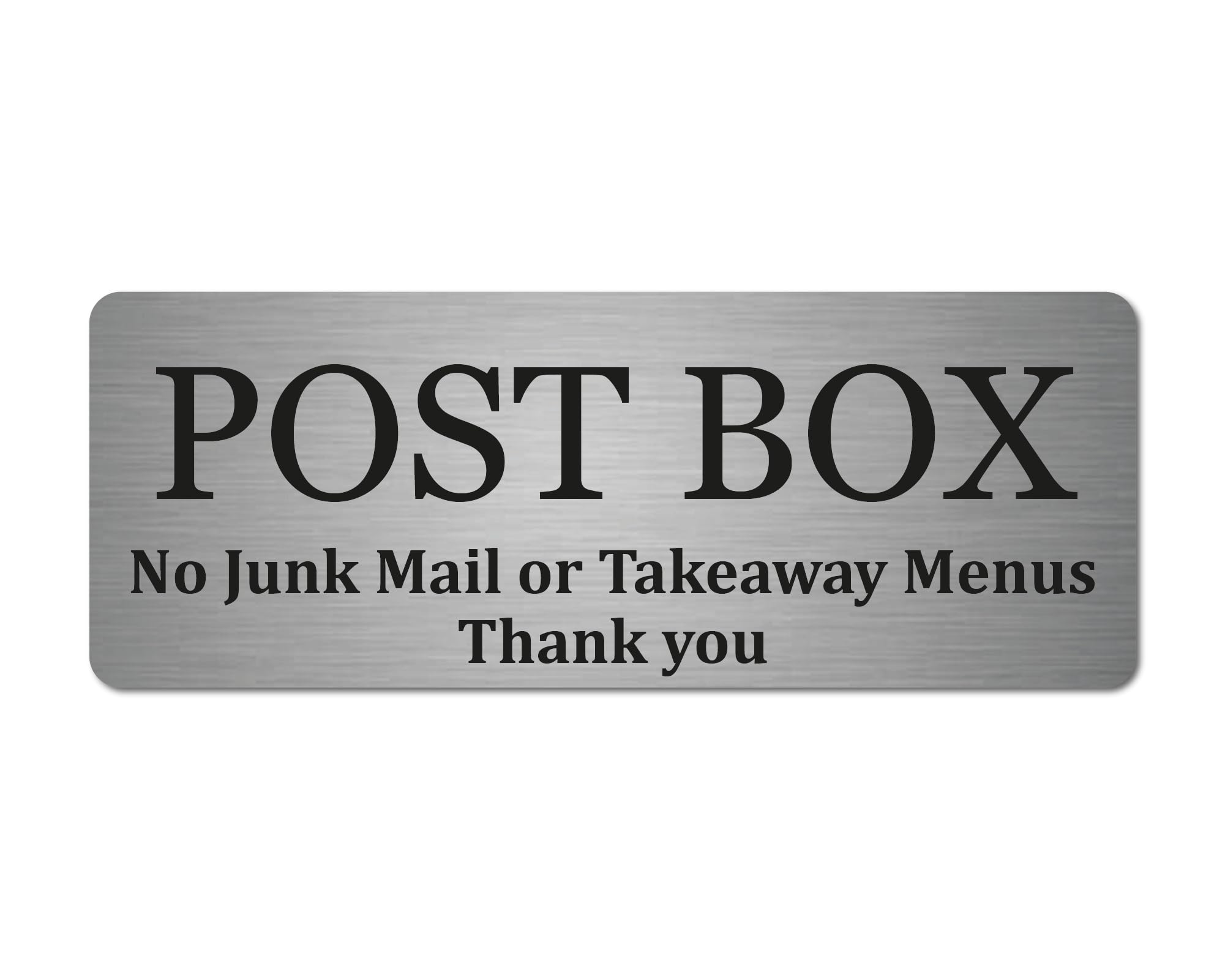 Brushed Silver Post Box Sign 20 x 7.5 cm | Adhesive Aluminium Plaque for Home, Garden & Letterbox