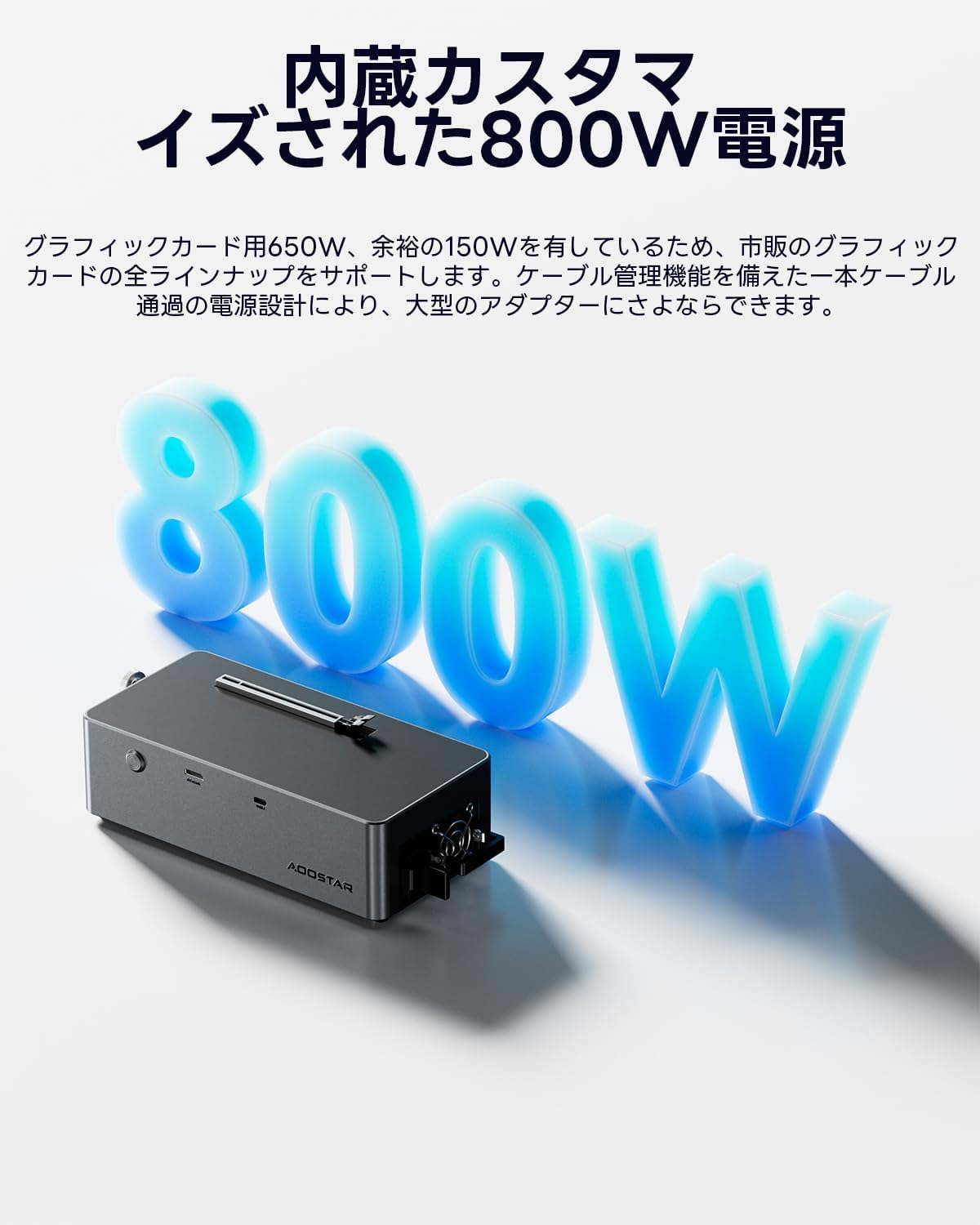 Amazon.co.jp: AOOSTAR AG01 eGPUドック、OCulinkポート搭載、800W電源