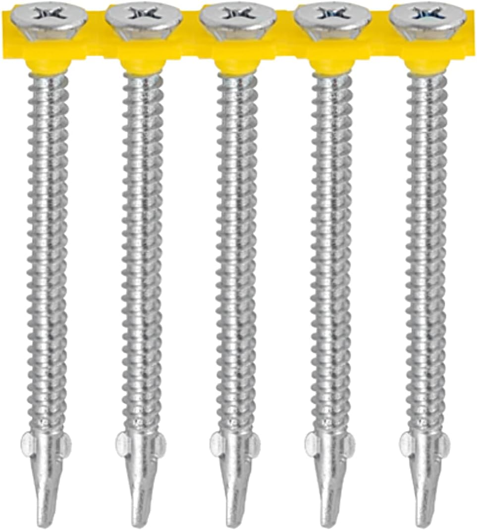 TIMco 00044COLLW BZP Collated Wing Tip Screw 4.8 x 44 - Silver Ruspert (Box of 500)