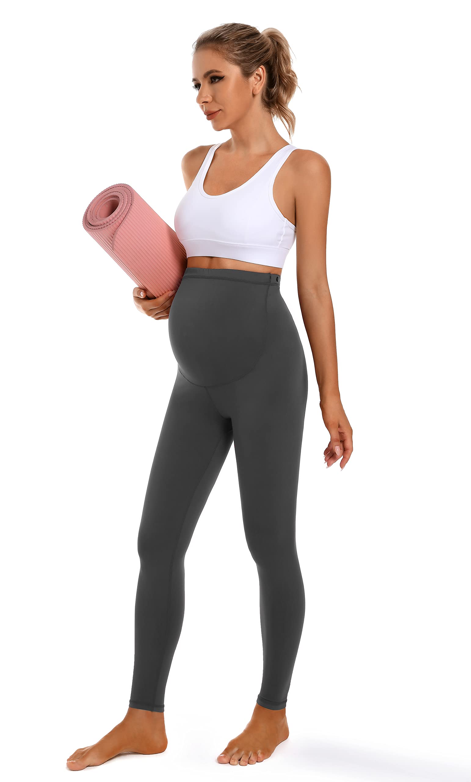 Foucome Damen Over Bump Super Soft Support Mutterschaft Leggings Cropped Pants