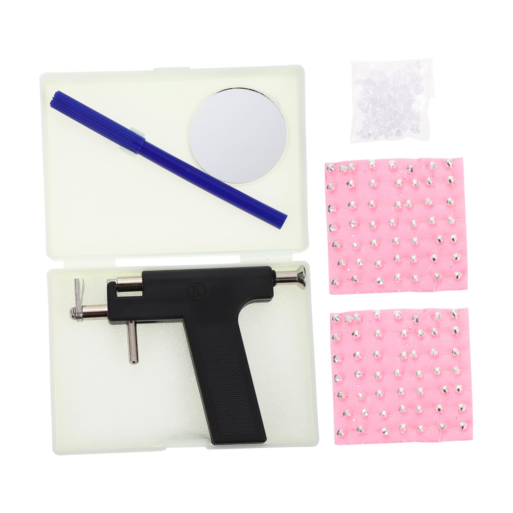PartyKindom 1Set Portable Ear Kit with Ear Studs Low Navel Tool for Easy Use Includes Multiple Accessories for Efficient Ear Piercings for Personal Professional