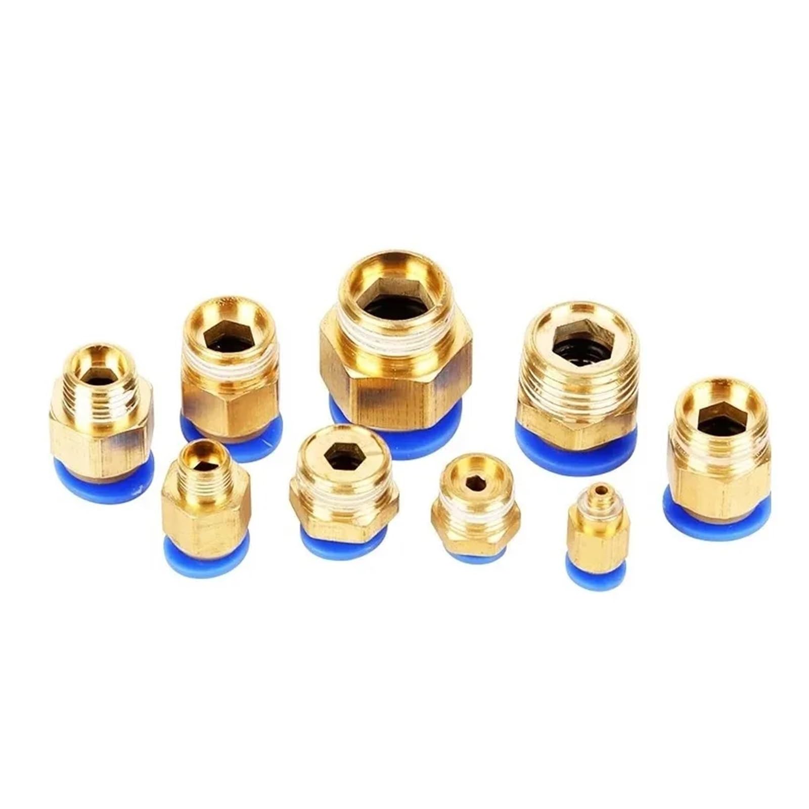 DHVIJA Set Di Connettori Rapidi for Raccordi Pneumatici Da 50 Pezzi - Giunti Con Filettatura Maschio In Ottone for Sistemi Di Aria E Vuoto, Compatibili Con Tubi Da 4 Mm A 12 Mm joyous(6mm,1/4 inch)