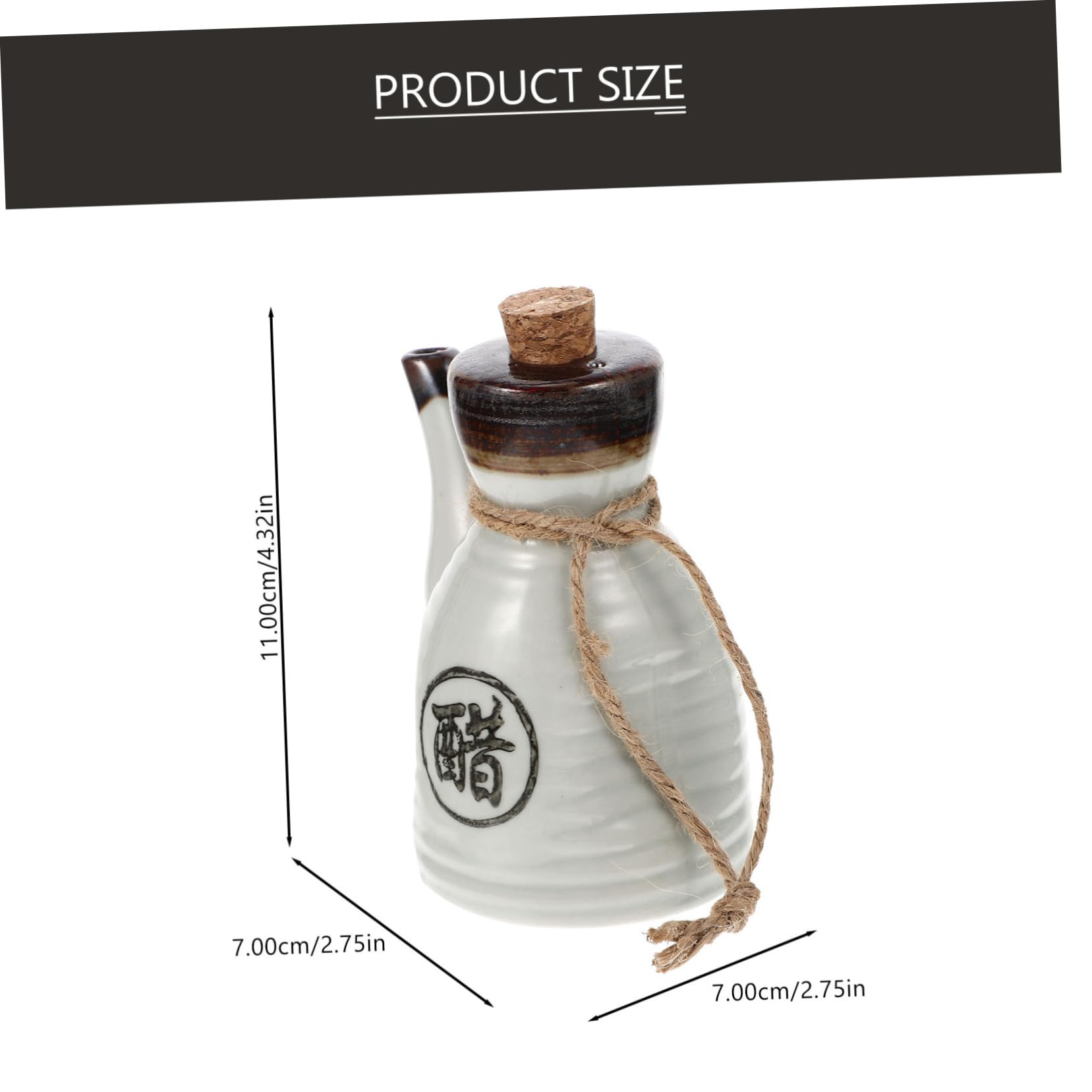 Cabilock Soy Sauce Dispenser Kitchen Condiment Pot Decorative Vinegar Container for Home Use Seasoning Storage Box with Dust Lid Japanese Style