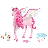 Barbie Un Tocco di Magia - Pegaso Rosa, pegaso magico cavallo alato con un cagnolino