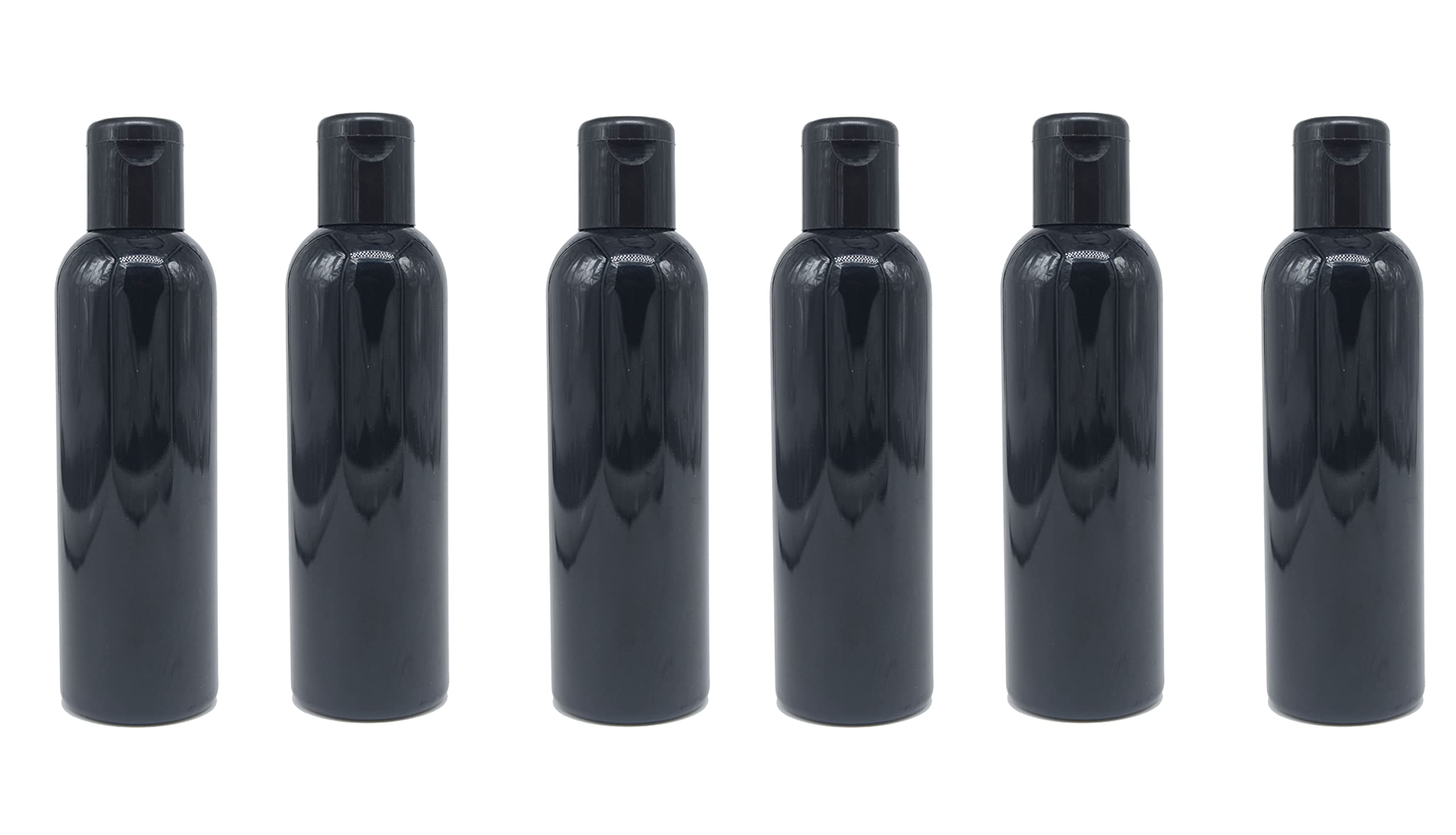hunky dory 6pcs 100ml Empty Black Plastic Bottles Refillable Travel Size Cosmetic Containers Small Leak Proof Squeeze Bottles with Black Flip Cap for Toiletries,Shampoo, Beauty Use (Pack of 6)-picture-20