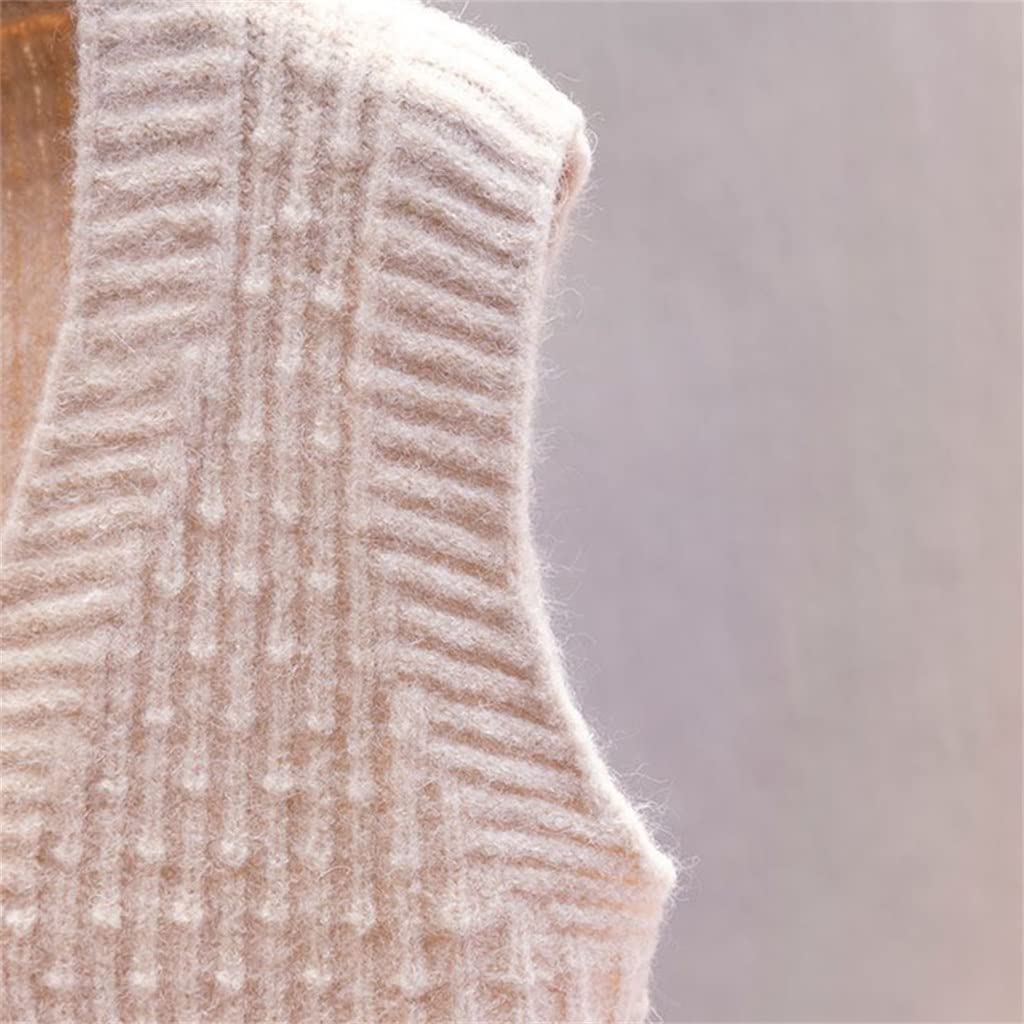 Amazon.co.jp: N/A Vネック ニットベスト ベージュ レディース 春秋