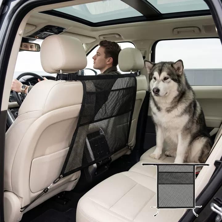 YuLiMirich Dog Guard Car, Divider Boot Dog with Storage Bags, Dog Grille Car Trunk, Universal Fit Animal Car Barrier for SUVs, Saloons and Pick-ups