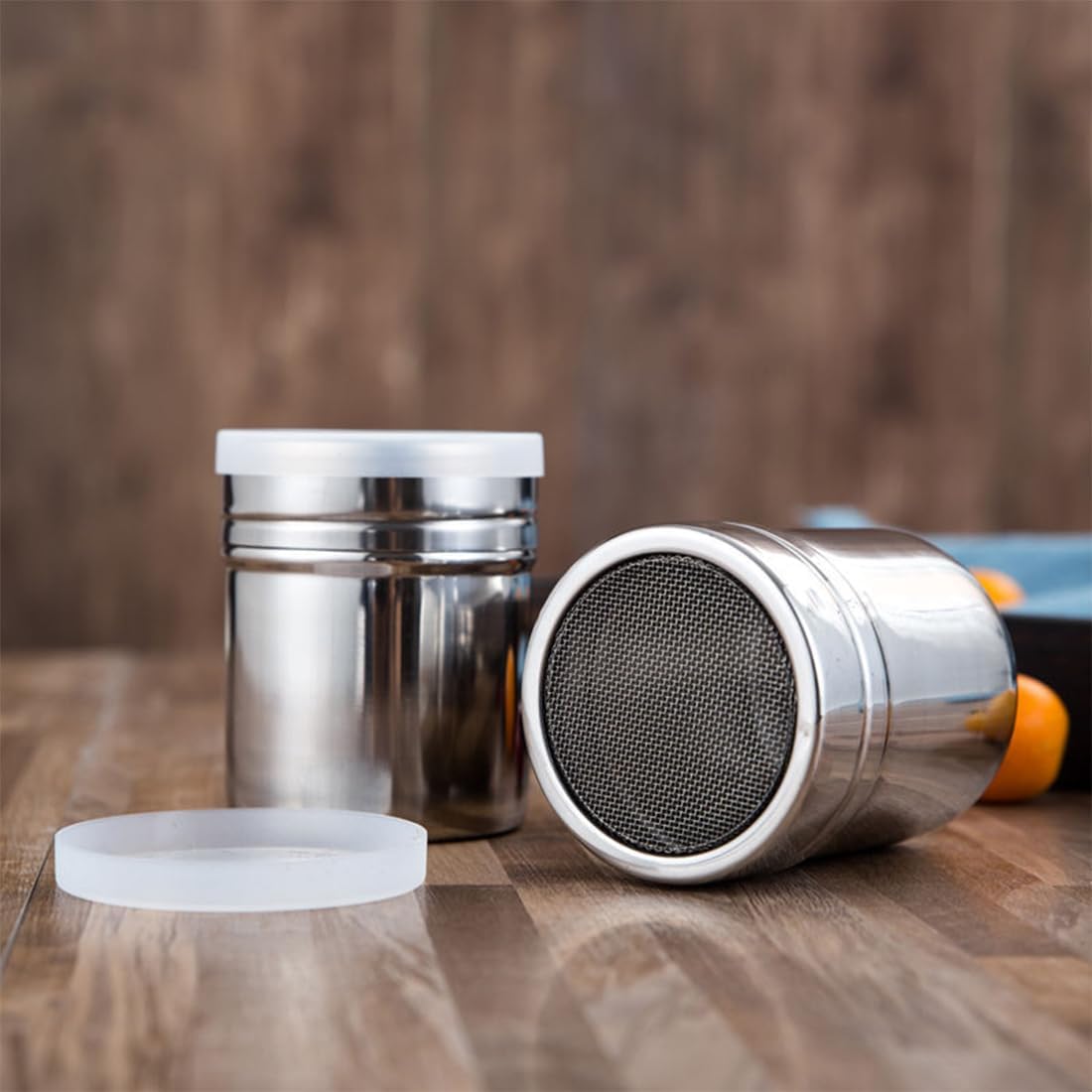 Flour Sifter with Sifter for Powdered Sugar, Plastic and Stainless Steel for all Strainer Mesh, Flour Sieve for Cooking for Sifting Sugar, Flour and Other Dry Ingredients