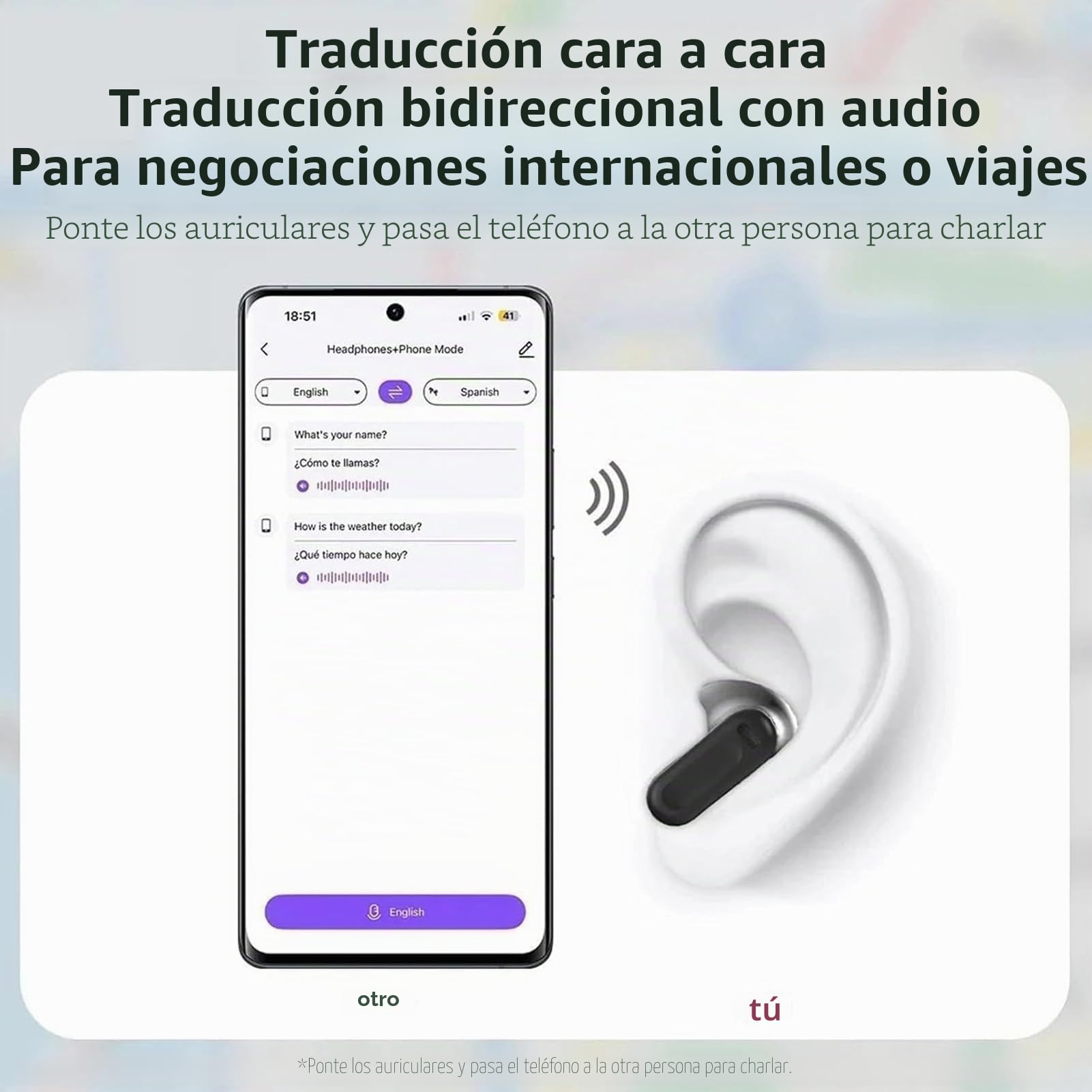 Genérico Auriculares inalámbricos NE20 Bluetooth 5.4 de Alta fidelidad, Resistentes al Agua y con Pantalla LED. Auriculares Ne20 con traducción IA en Tiempo Real, batería de 48 Horas (Black)