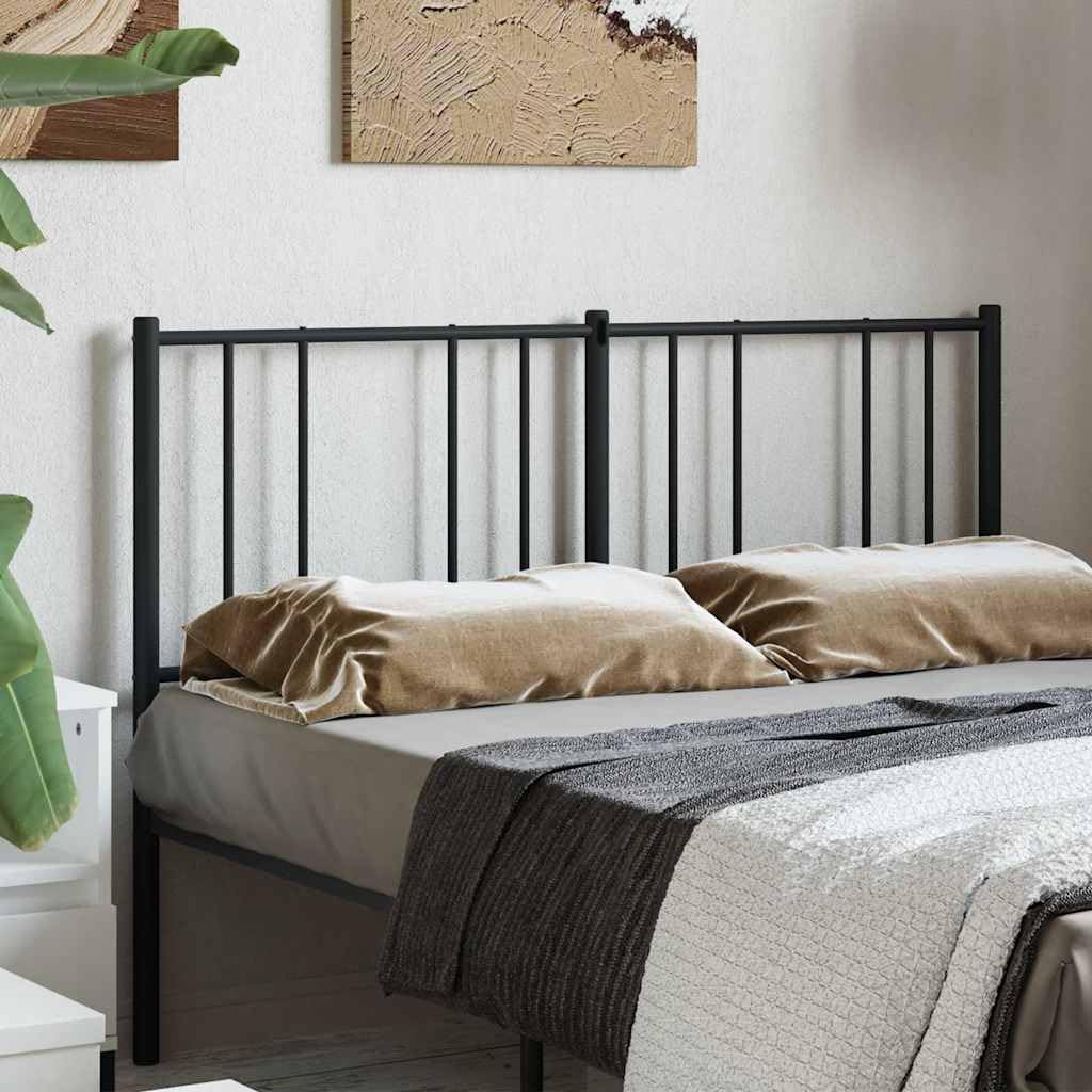 Testata di ricambio in metallo nero, 140 cm, in acciaio verniciato a polvere, per telaio del letto, robusta headboard per camera da letto, bed headboard solo con gambe stabili, cabecera de