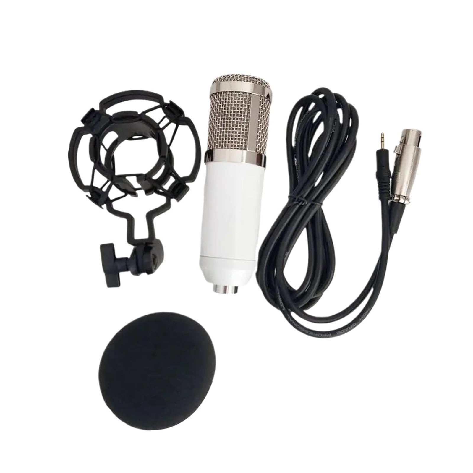 Professionale BM 800 Microfono Karaoke Studio A Condensatore con Scudo Mikrofon Mic for KTV Radio Braodcasting Canto Registrazione Compatibilità Universale(White)