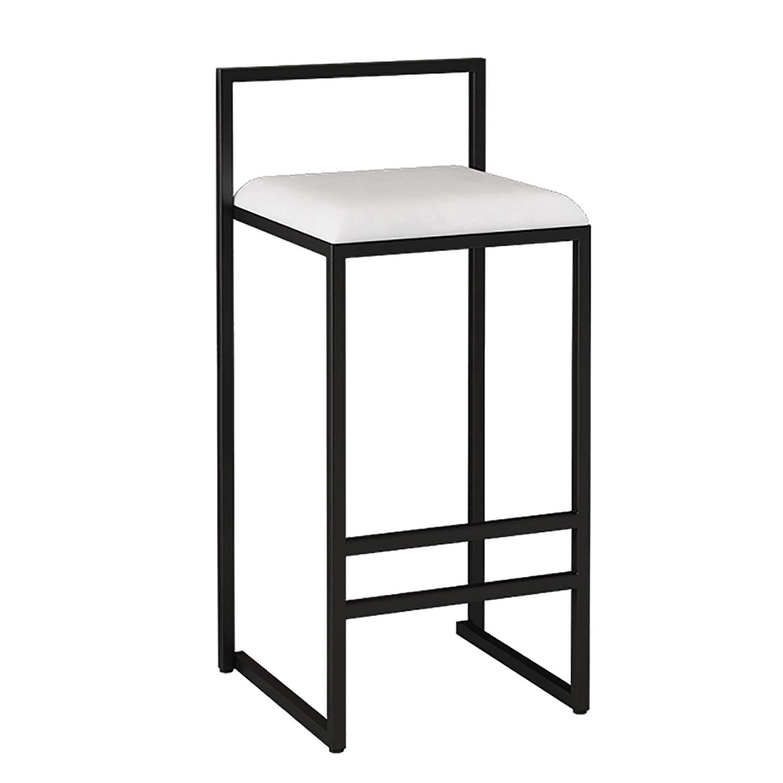 Taburetes de Bar de Cocina Premium: Capacidad de 200 kg, Altura de mostrador, cojín de Terciopelo Blanco, Estructura de Metal, reposapiés y Respaldo para Mayor Comodidad y Estilo.