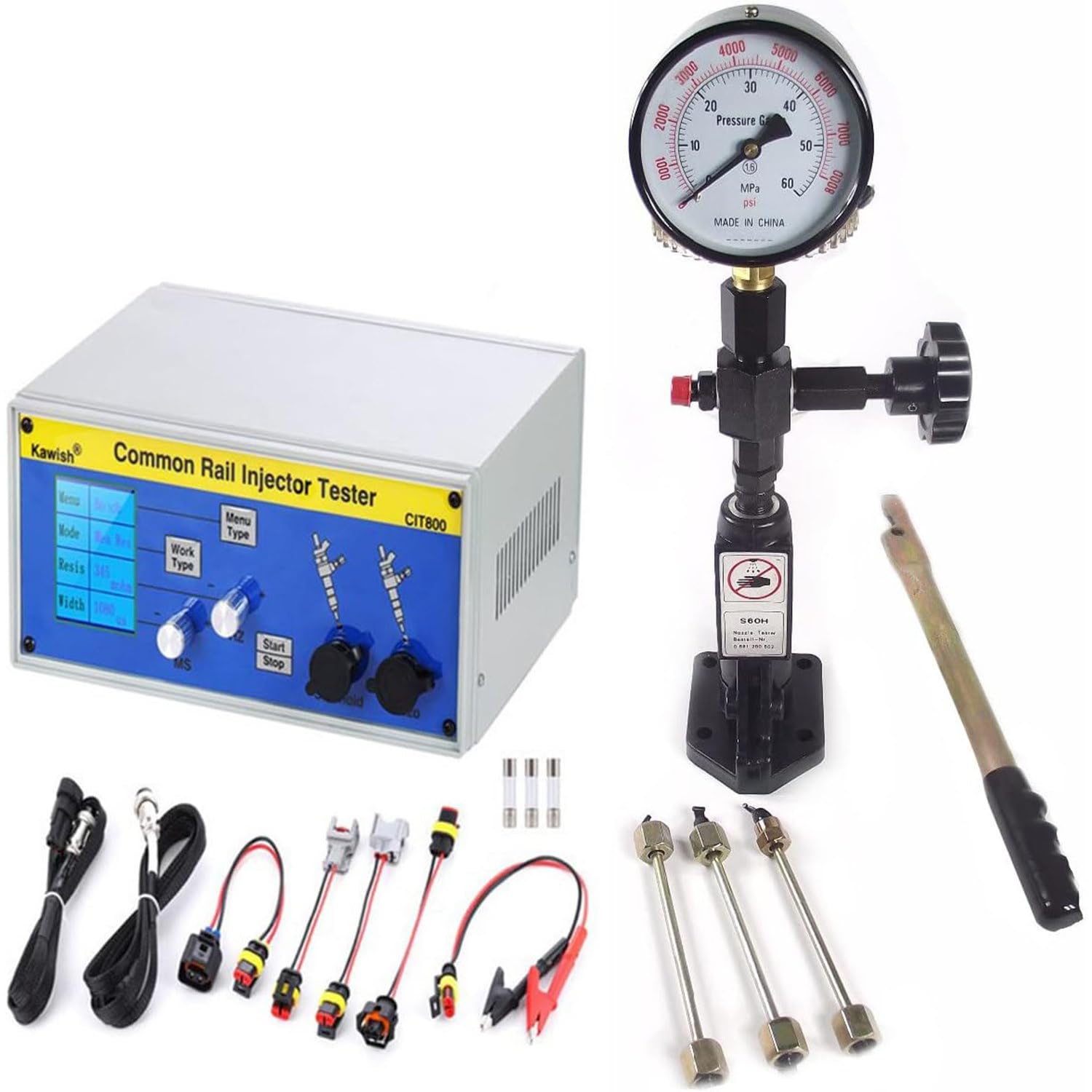 ANXYYDS CR-C Common Rail Injector Tester Kit, Multifunction Diesel Common Injector Tester, Injector Drive Fuel Repair Tool, for Electromagnetic Injectors
