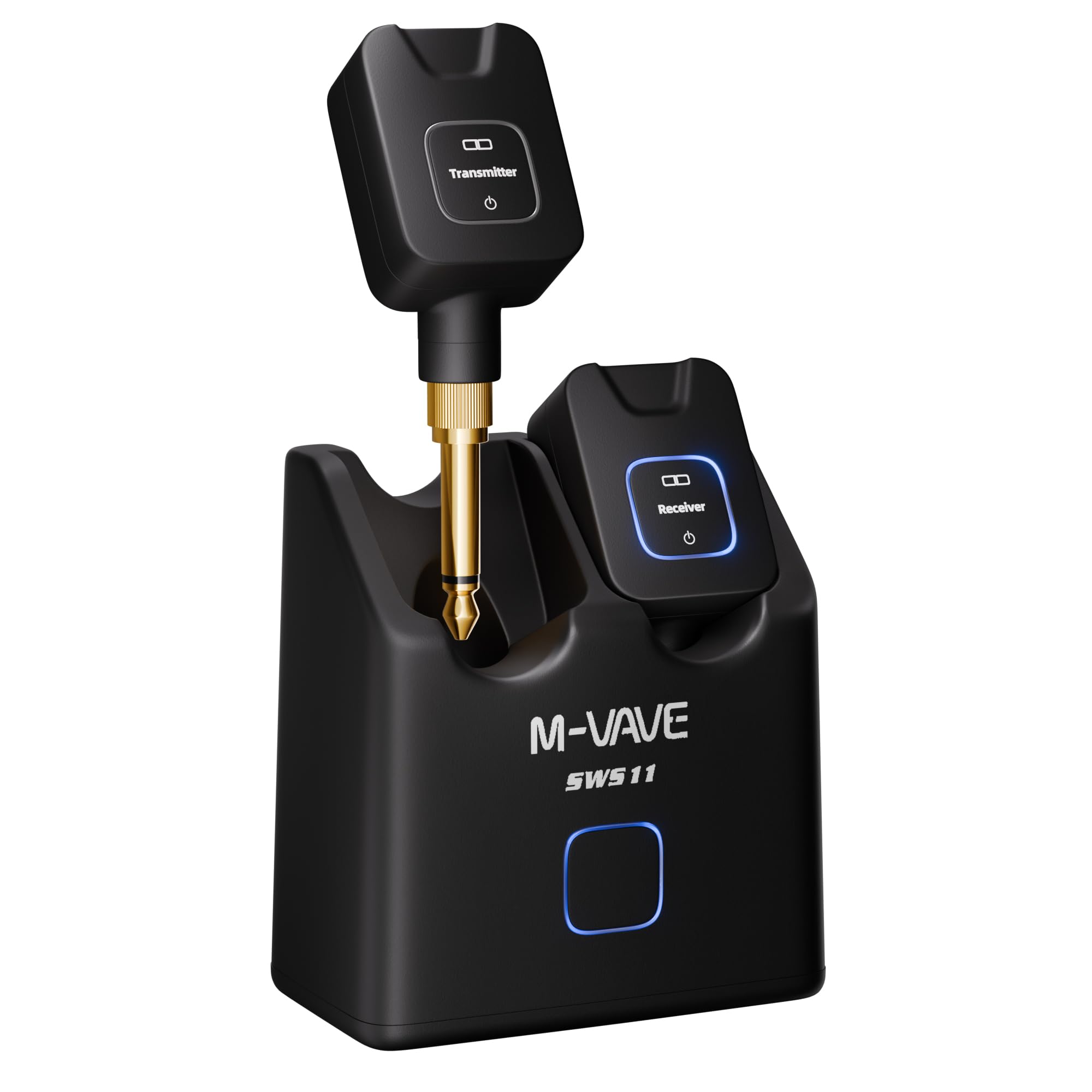 Wireless Guitar System 5.8GHz Digital Transmitter Receiver, 24bit/48kHz Audio, ＜4.6ms Low Latency, 6 Channels, 30m Outdoor Range, 30H Playtime with Charging Case for Electric Instruments