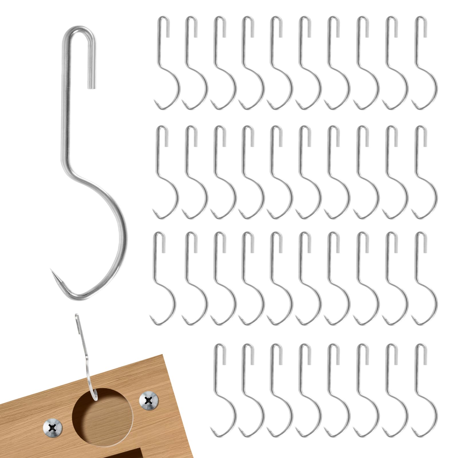 40 Pcs Cabinet Door Painting Hangers 3mm Thicken Metal Hooks for Painting No-Drill Spray Drying Rack Clips for Cabinet Door Brackets Paint Drying Hanging Hooks for DIY Wood Working Tools (40, 3 mm)