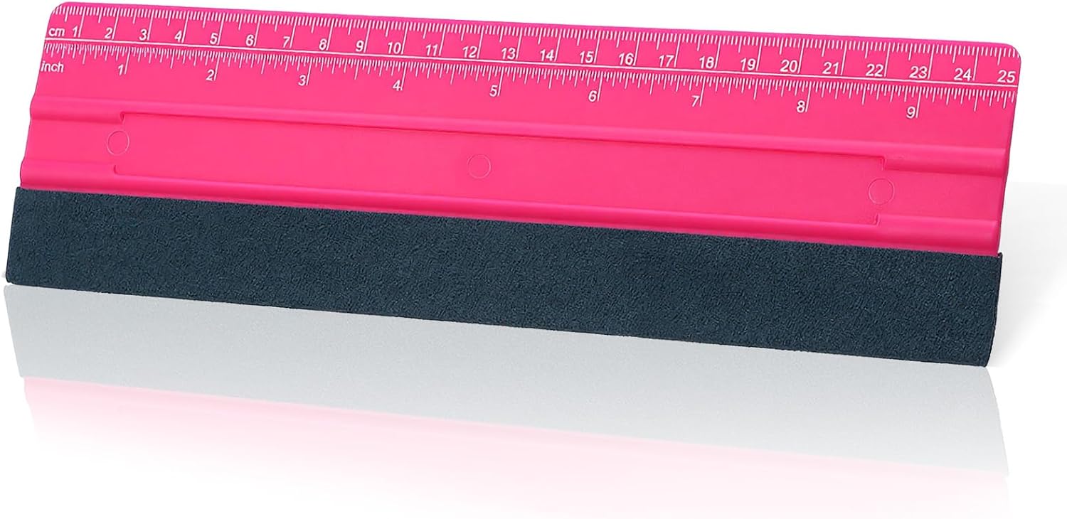 Vinyl Squeegee, 10 Inch Professional Squeegee Wallpaper Smoothing Tool Felt Squeegees Smoothing Tool with Ruler Micro Suede for Car Wallpaper Wrapping Vinyl Graphic Decal