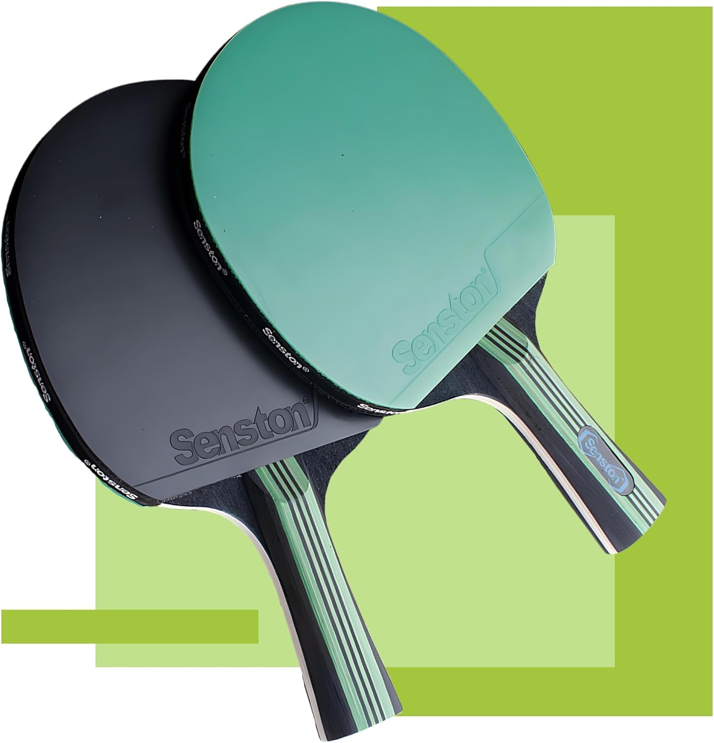 Senston Tischtennisschläger Set mit Farbig Profi Tischtenniskelle, Perfekt für Unterhaltung und Wettkämpfe, Tischtennis Schläger und Bälle