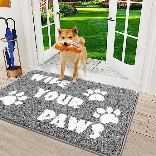 Vaukki Entryway Rug, Non Slip Absorbent Mud Trapper Mats, LowProfile