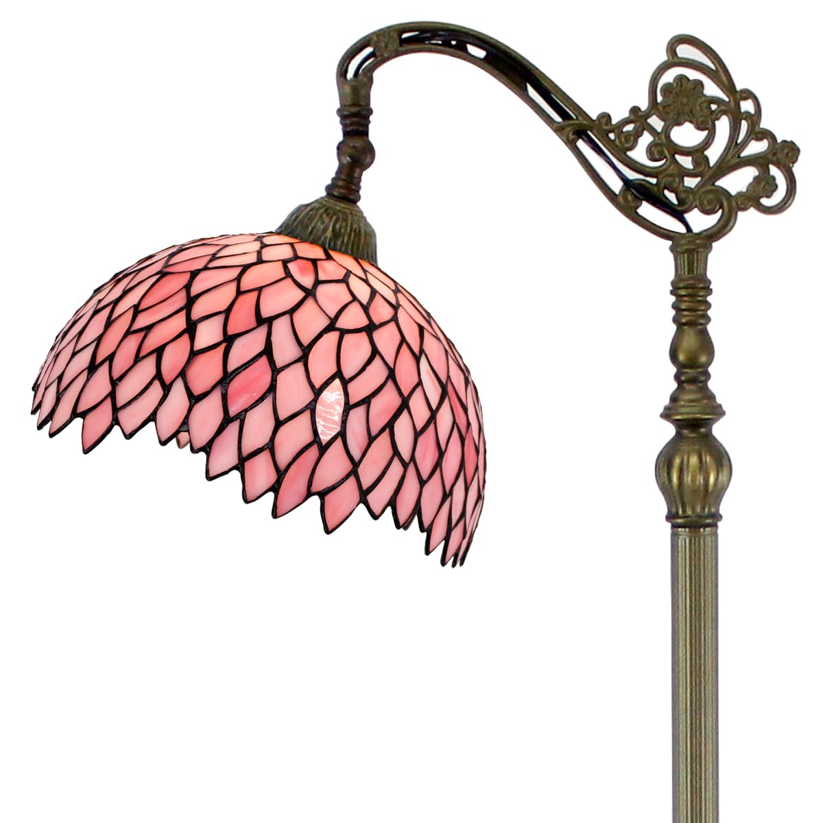 WERFACTORY Tiffany Floor Lamp Stained Glass Wisteria Arch Reading