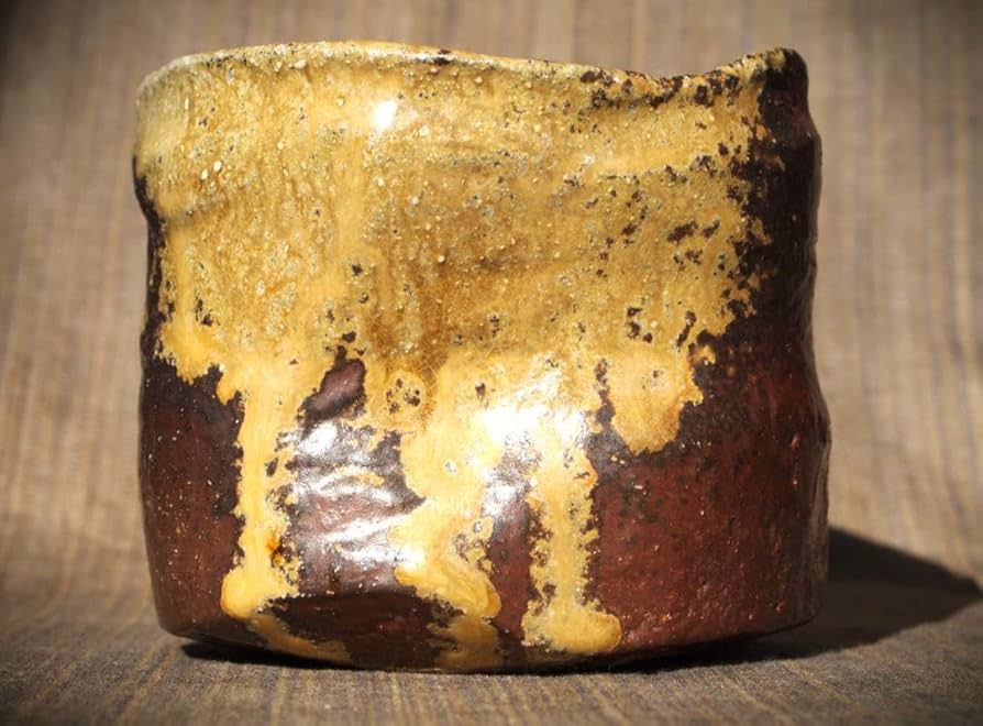 Amazon.co.jp: 作家荻野雅也師太田富夫備前 伊部手 碗共箱布 黄胡麻