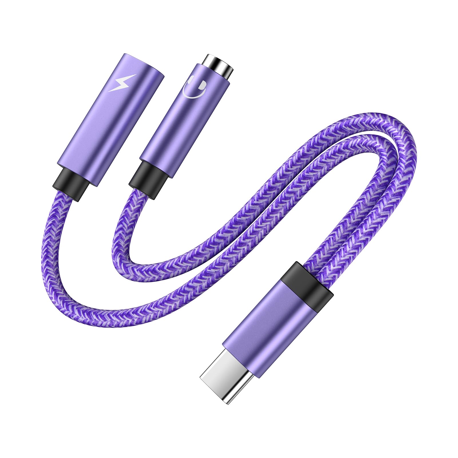 USB-C to 3.5 mm Headphone and Charger Adapter for iPhone 17 Air 17 Pro Max 16e 16 15 Pro Max Plus, 2-in-1 USB C to Aux Audio Jack and Fast Charging