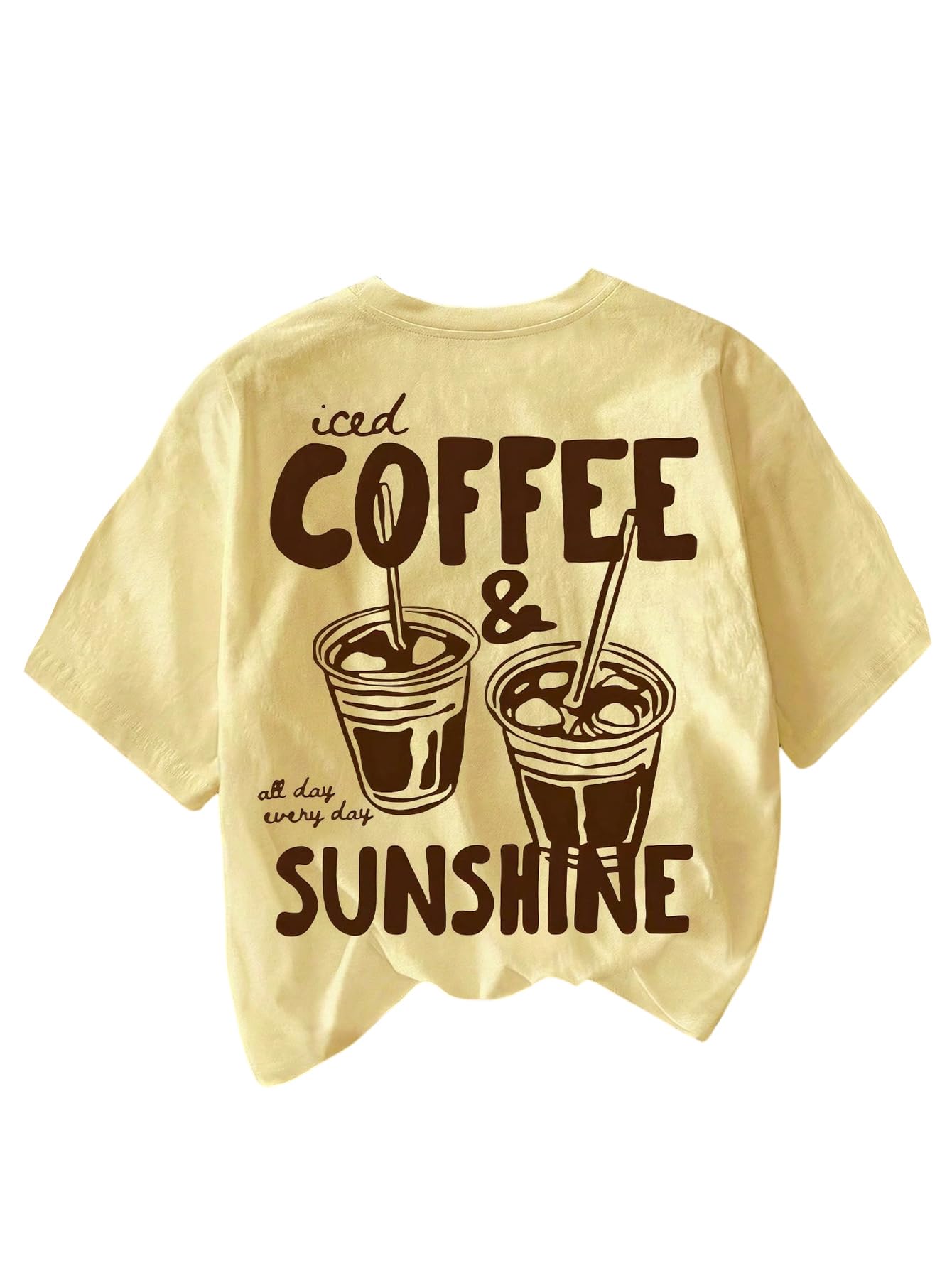 RoseSeek Women's Graphic Letter Tee Crew Neck Trendy Summer Vintage T Shirt