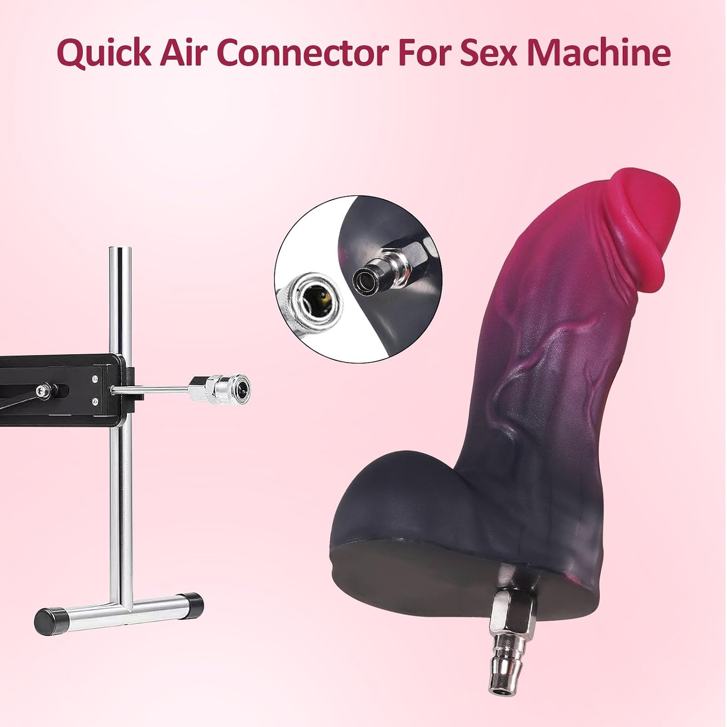 Sex Machine Dildo,7.4In Silicone Realistic Dildo with Quick Air Connector,Sex Machine Attachments,Adult Sex Toy for Thrusting Sex Machine