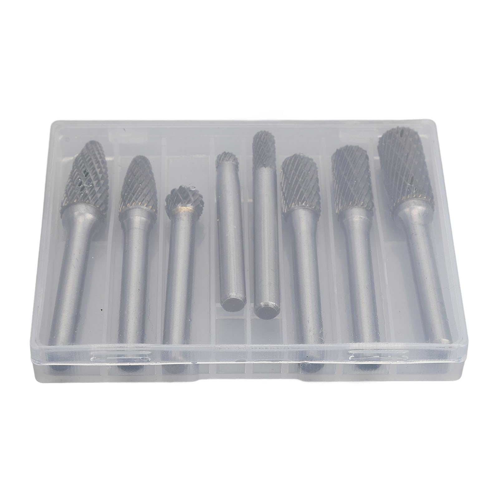 Juego de fresas de carburo de 8 piezas, juego de fresas rotativas de acero de tungsteno de doble corte, kit de fresado de pulido para tallado de madera de metal profesional para