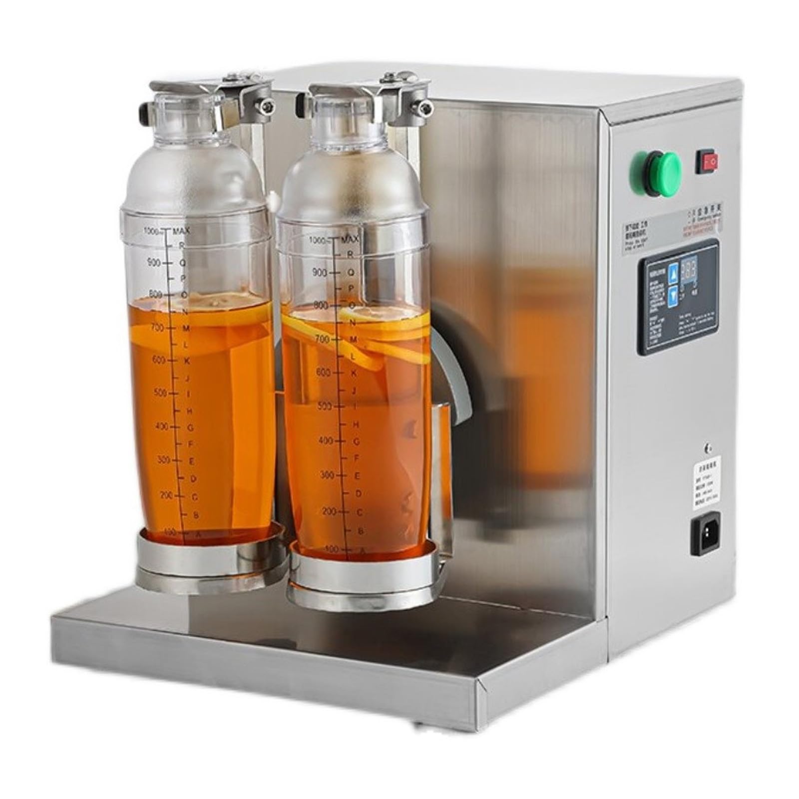 Machine À Thé Professionnelle, Shaker Électrique À Double Cadre Avec Minuterie, Hauteur Réglable, 4 Gobelets Inclus, Capacité De 350 À 1000 Ml, Idéale Pour Les Boutiques De Bubble Tea Et Les