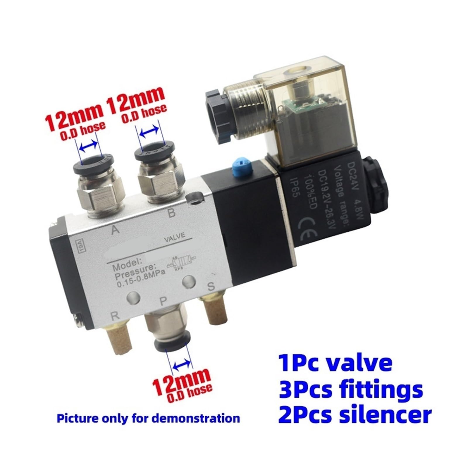 4V310-15 2 Posiciones 5 vías 4V310-10 12 V 24 V 110 V 220 V Válvula de Aire Válvula neumática Válvula solenoide de Aire Válvula magnética eléctrica(AC110)