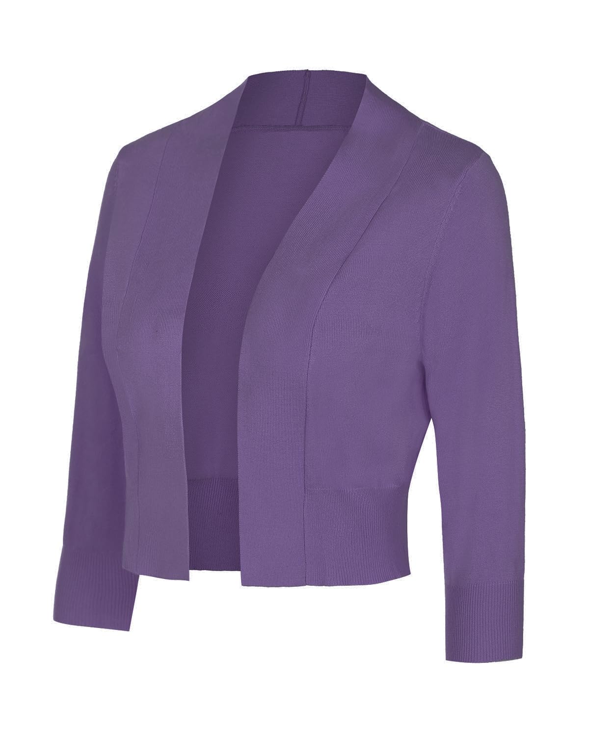 MINTLIMIT Women Shrug Bolero Open Front 3/4 Sleeve Cropped Cardigan Sweater