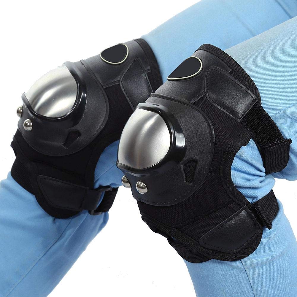 ginocchiera moto esterne + Ginocchiere Motocross ATV per adulti in acciaio inossidabile Parastinchi Set di armature protettive 2 pcs