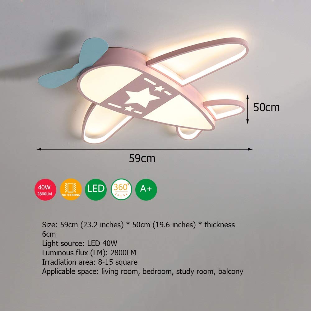 Lámpara de techo de dibujos animados LED Luz de Techo para niños Aviones candelabros sala infantil dormitorio luces, habitación los muchachos cartoon Plafón [Clase de eficiencia energética A] ( Color