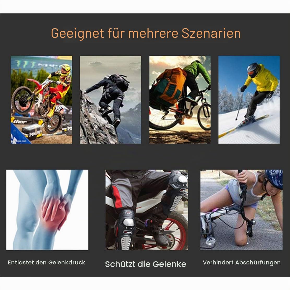 AKT Motorrad KnieschüTzer Pro Knieschutz StraßEnrennen Motorrad Kurven Engagierter Knieschützer zum Motorradfahren im Freien