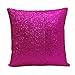 Yuga Decorativo Lucido Metallizzato Rosa Paillettes Sparkle Copertura del Cuscino Laterale Cuscino di 30,5 x 30,5 cm, Pink, 16 X 16 Inches