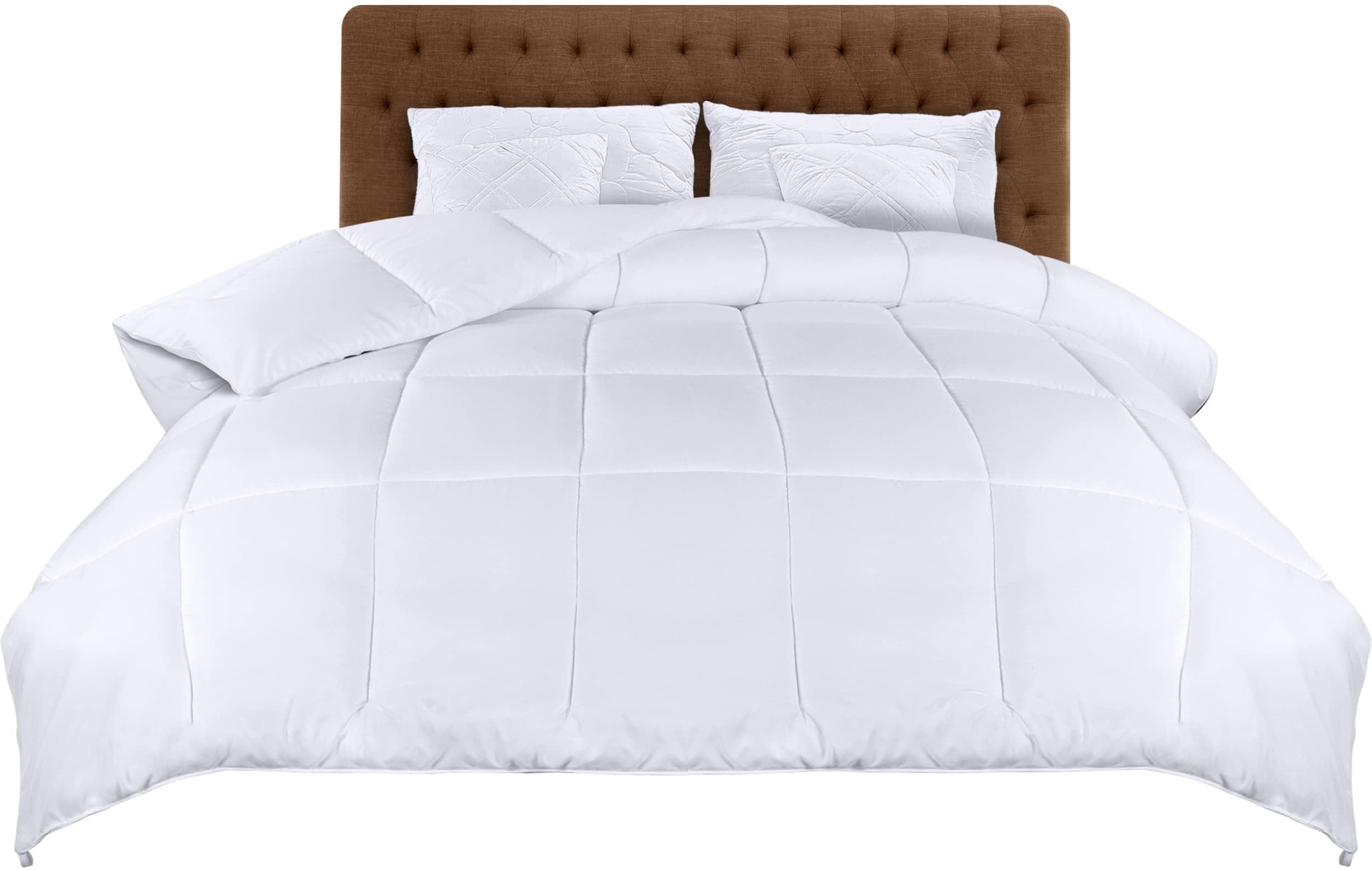 Utopia Bedding Piumino 200 x 200 cm, Piumone Leggero per Letto Una Piazza e Mezza, 100% Imbottitura in Fibra Cava, Trapunta in Microfibra per Tutte Le Stagioni (Bianco)
