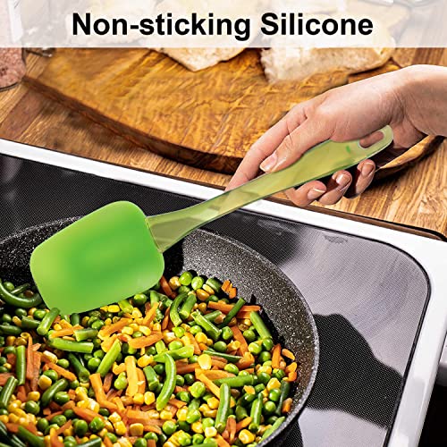 Silicone Spatula Set - 3 Piece Spatulas Silicone Heat Resistant Non-Stick Rubber Spatula Set Kitchen Utensils For Cooking, Mixing Flexible Spatulas For Frying - Green Spatula Set #TOP4