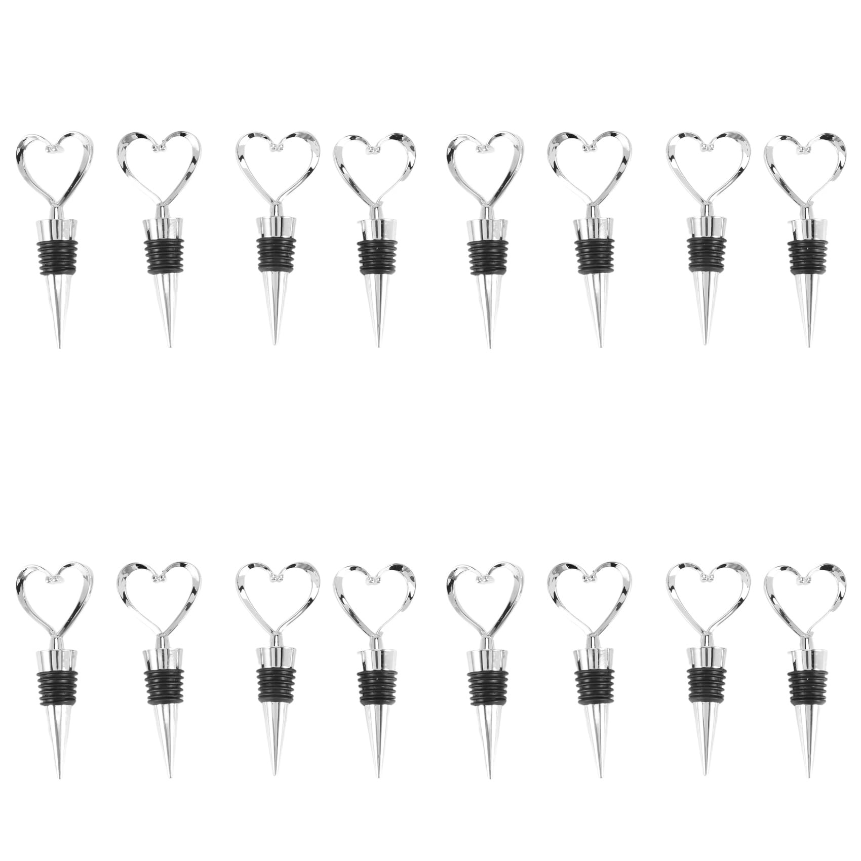 Hndhbfgrt 16Pcs Heart Wine Bottle Stoppers, Champagne Colser for Sealing Wine, Beer - Love Decorative Wine Corks