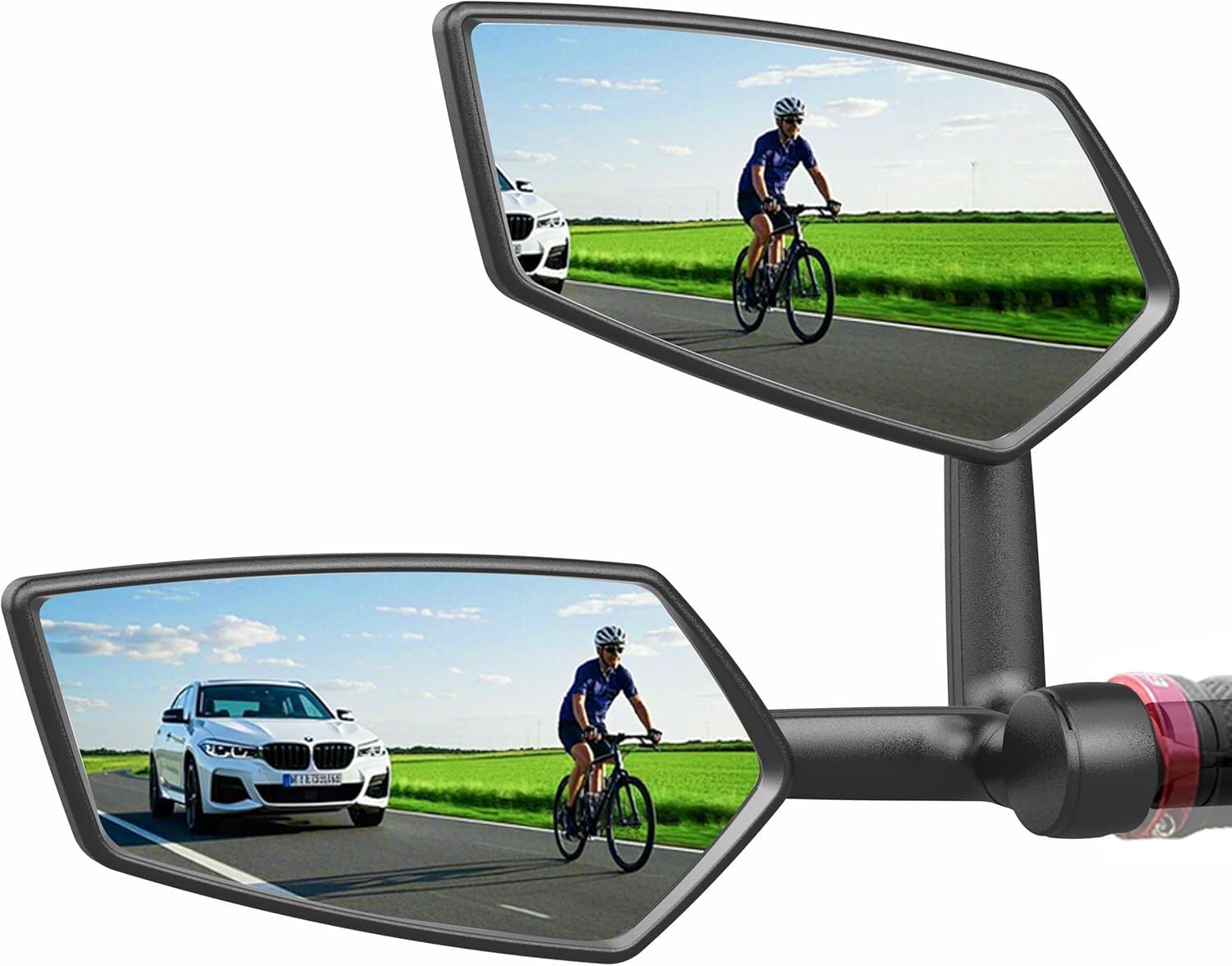 RBRL Bicycle Rear View Mirror, 360° Rotatable, Wide View Range, Stable Mount