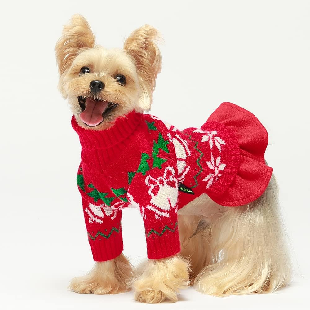 Buy Fitwarm Christmas Turtleneck Dog Sweater, Dog Clothes for Small