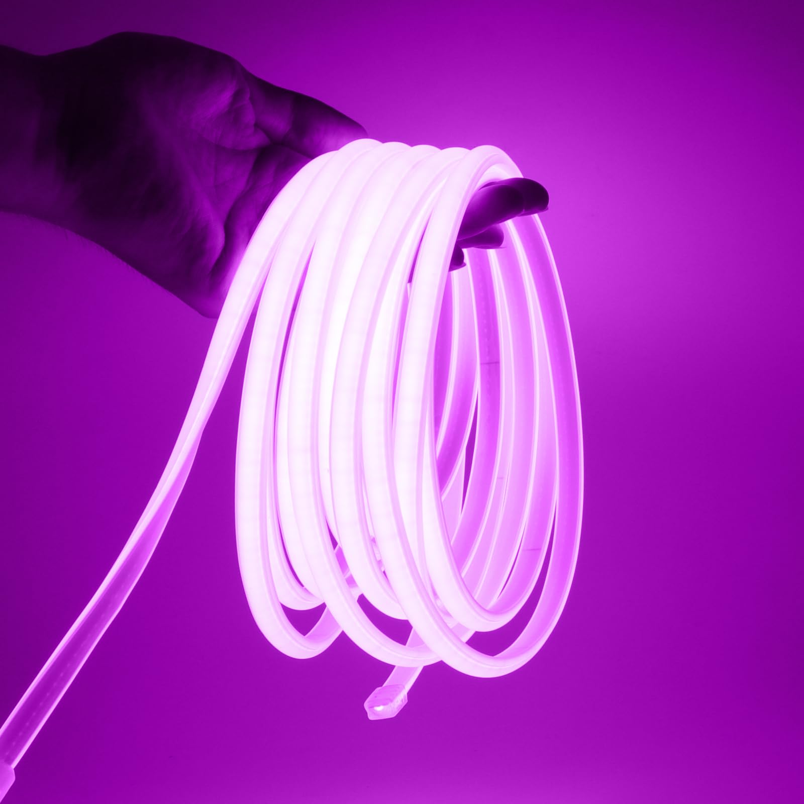 XUNATA COB Neon LED Streifen - 270° Beleuchtung, 220V, IP65 Wasserdicht, 100m, Warmweiß