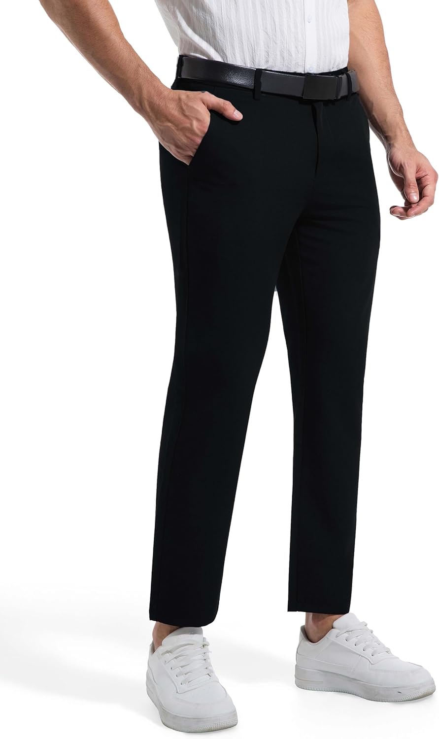 Dress Pants for Short Men 28 Inch Inseam Slim Fit Formal Slacks Lightweight Suit Pants Business Office Work Trousers - Image 2