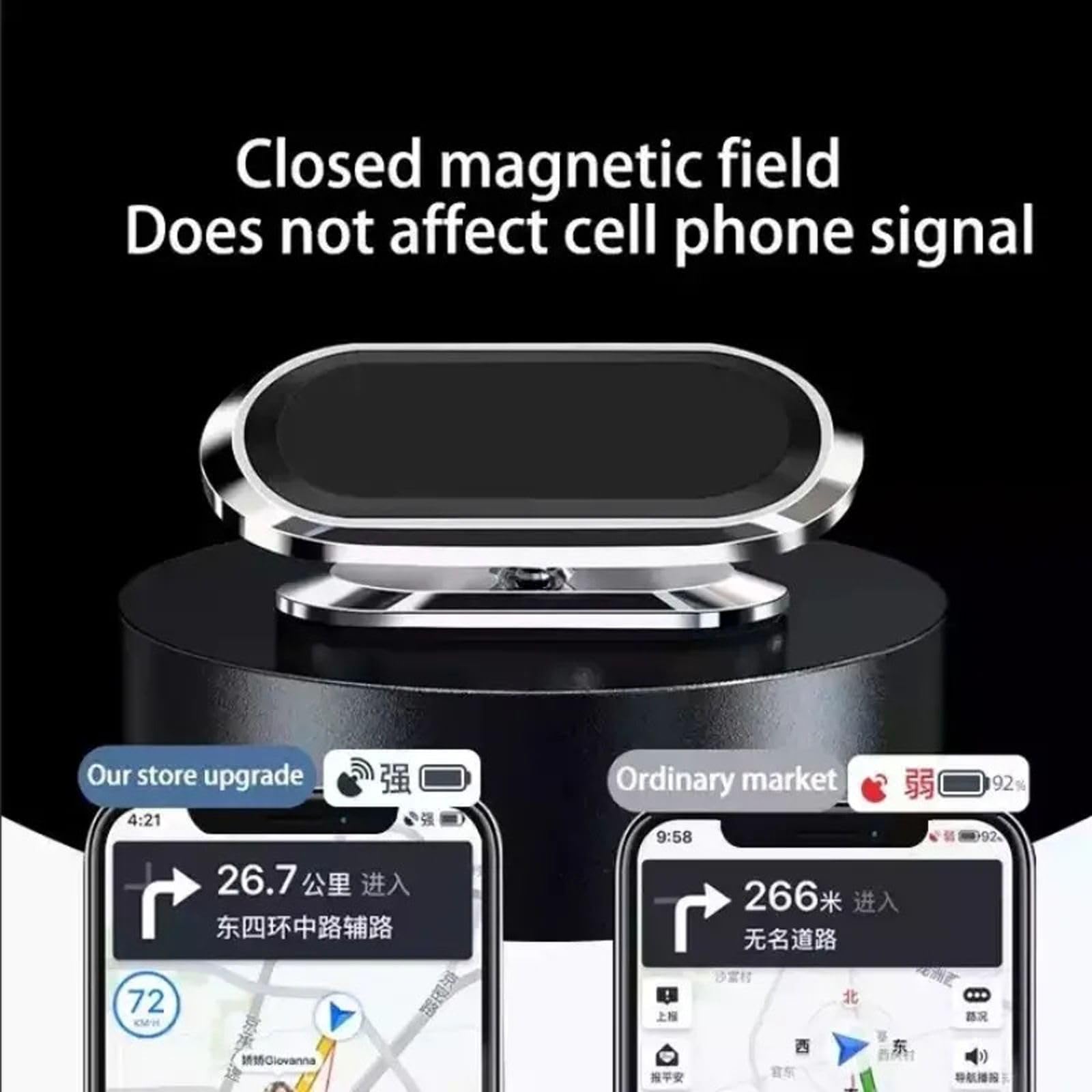 Magnetyczny uchwyt samochodowy 360 ° Magnetyczny stojak na smartfon Stojak na telefon, pasujący do iPhone XR, Xiaomi Mi, Huawei, Samsung LG