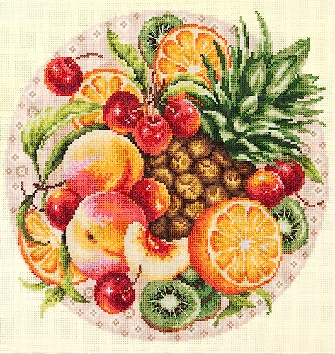 Kit de punto de cruz Magic needle de frutas exóticas para decorar tu salón con bordados