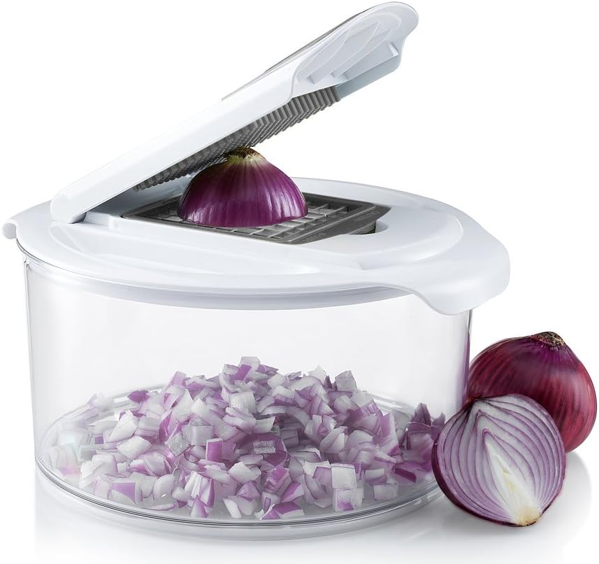 Gourmia GSA9230 Salad Maker Set Chef Salad Maker & Mandoline Set With 7 Interchangeable Blades, Salad Spinner & Cleaning Tool, Durable BPA free food s
