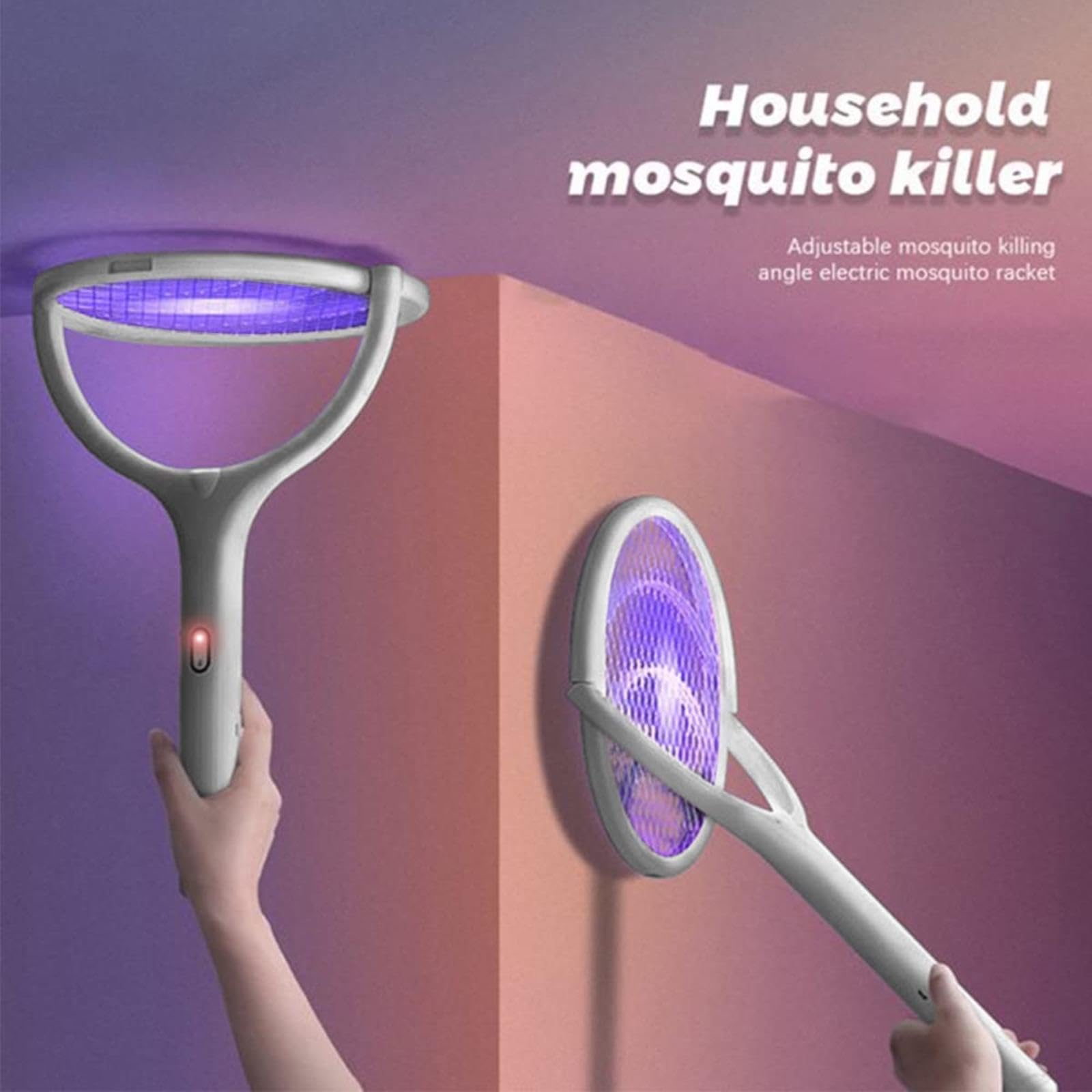 FAXIOAWA Exterminador de Insectos para Interiores, Moscas de la Fruta, Raqueta para Matar Moscas con Carga Tipo C, sin radiación ni daños, matamoscas eléctrico Adecuado para habitación Familiar